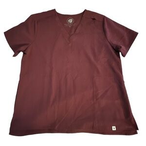 Women's Perilla V-Neck Maroon Pocket Medical Nurse Doctor Hospital Scrub Size XL